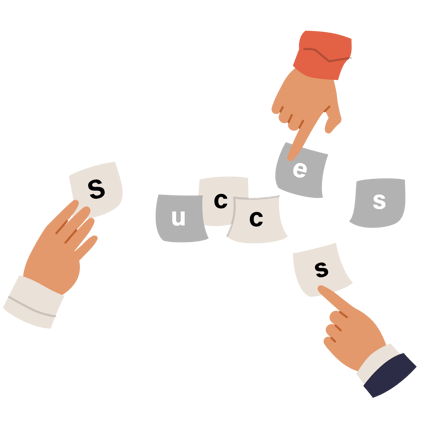 Teamwork Success Illustration in the Workplace