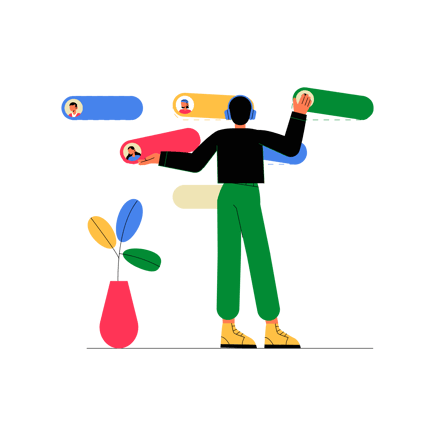 Flat Illustration of Task Allocation Process