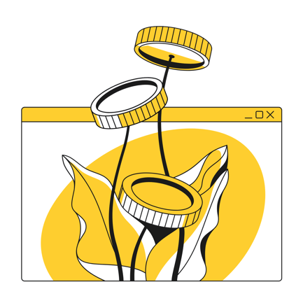 Browser Window With Money Growth