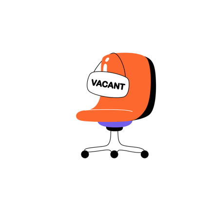 Vacant Office Chair Illustration in Cartoon Style