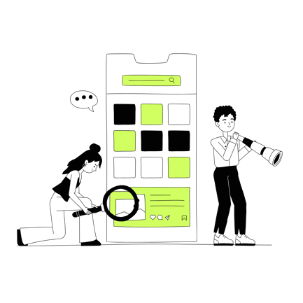 Ilustración de arte lineal del sistema de búsqueda