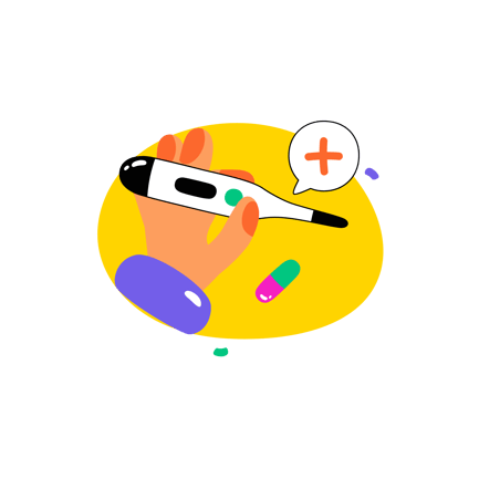 Cartoon Hand Holding Thermometer Illustration