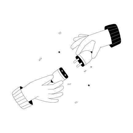 Problem Solving Team Line Art Illustration