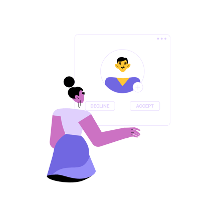 Woman Accepting Friend Request on Social Media Platform