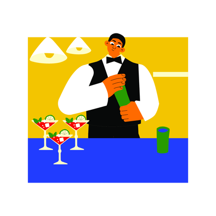 Barkeeper mixt Cocktails