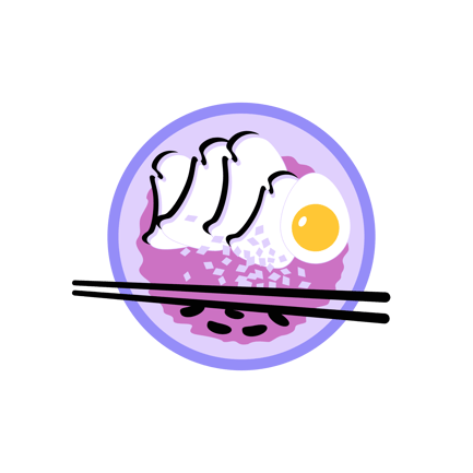 Duotone Illustration of a Buddha Bowl