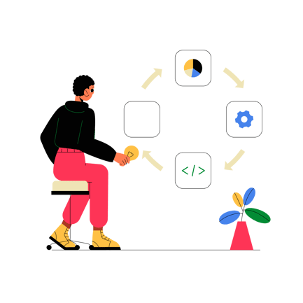 Flat Illustration of Project Management Workflow