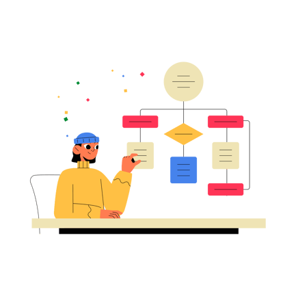 Flat Illustration of Task Flowchart Concept