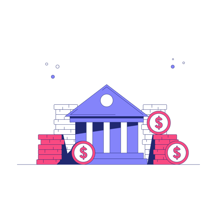 Bank Deposit Illustration in Duotone Style