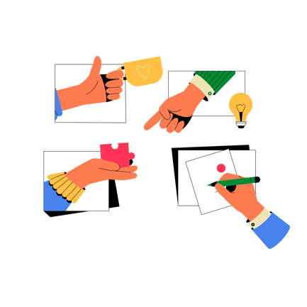 Hands Doing Collaboration Tasks Illustration