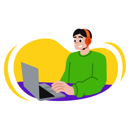 Male Specialist Working in Support Service