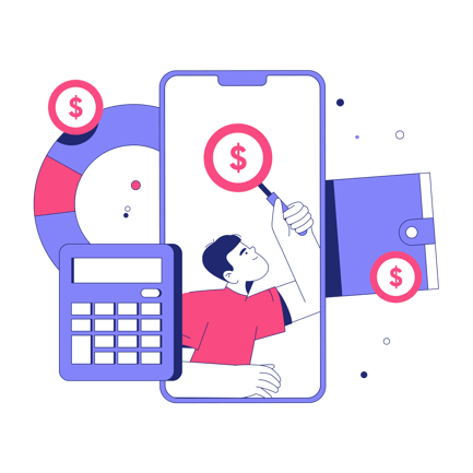 Amount Calculation Duotone Illustration