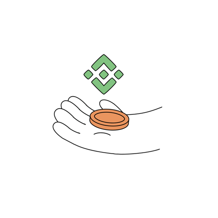 Hand Holding Cryptocurrency Coin Illustration