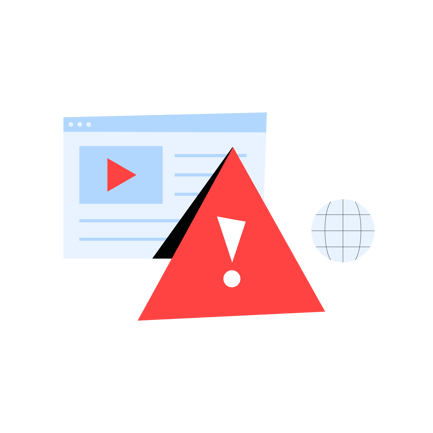 Caution Alert Illustration in Duotone Style