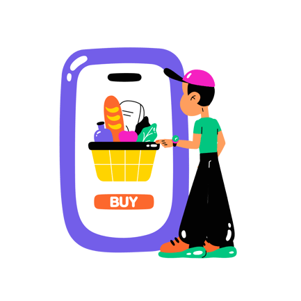 Online Grocery Store Shopping on Mobile App