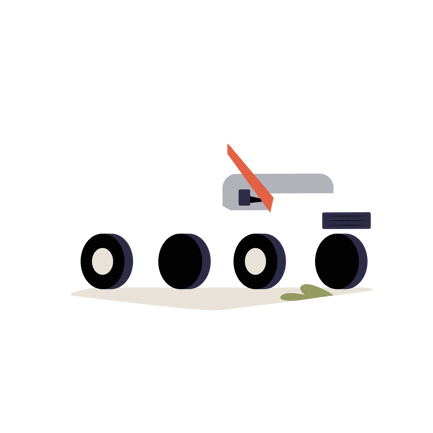 Delivery Van Illustration in Solid Style