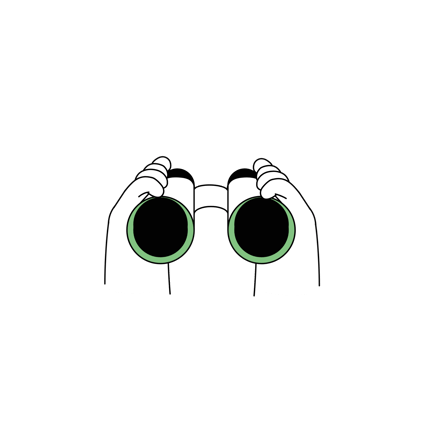 Hands Holding Binoculars Searching Talent