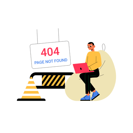 Page Not Found Error with Character Illustration