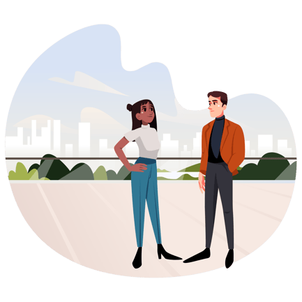 Meeting of Friends Business Partners on the Terrace