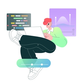 Female Software Developer Working on Laptop