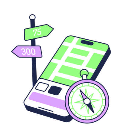 Navigation App With Route to Destination