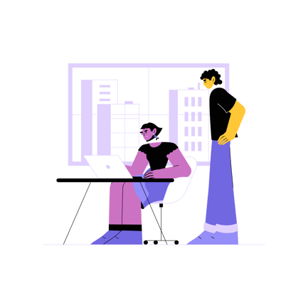 Creative Team Brainstorming Duotone Illustration