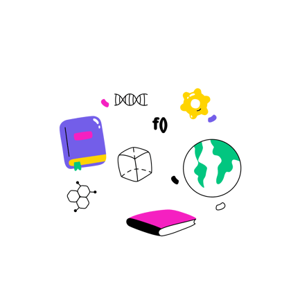 Learning Symbols Cartoon Illustration