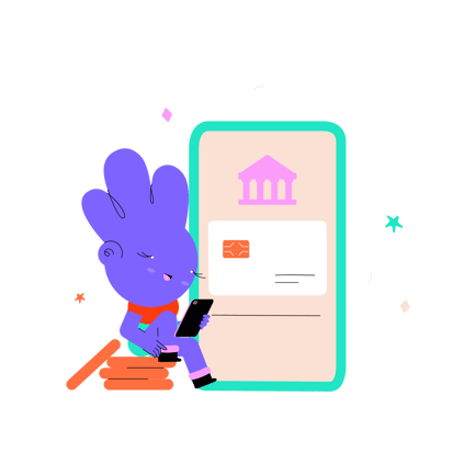 Mobile Banking Cartoon Character Illustration