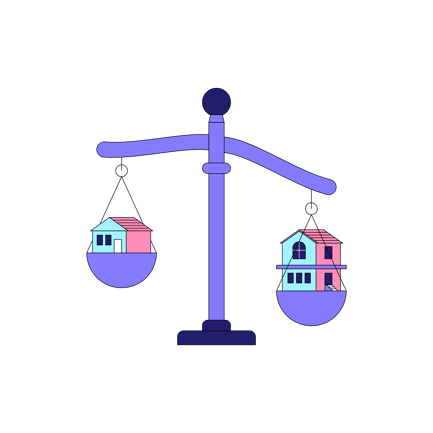 Scale Illustration of Houses on Balance