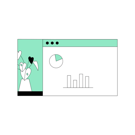 Flip Chart with Statistics and Plant Illustration