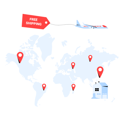 Free Shipping Illustration with World Map