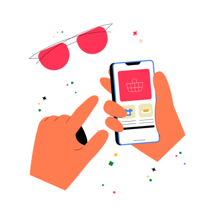 Online Shopping Time Illustration