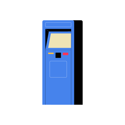 Flat Style Automated Teller Machine Illustration