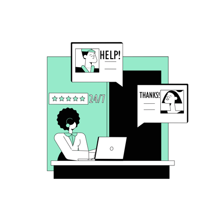 24/7 Customer Support Illustration