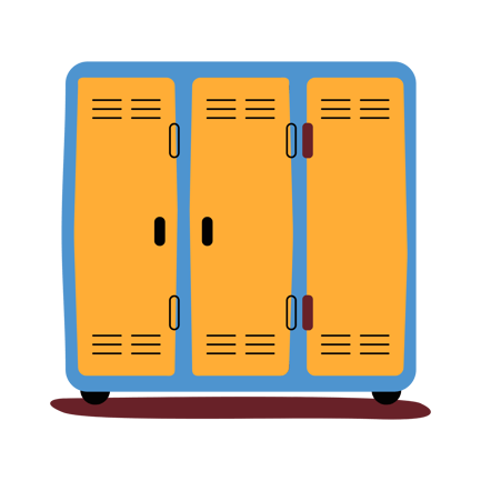 Animated School Lockers Opening and Closing