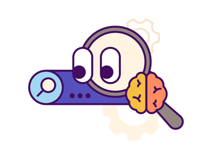 Barra de búsqueda con lupa y cerebro para buscar en la web