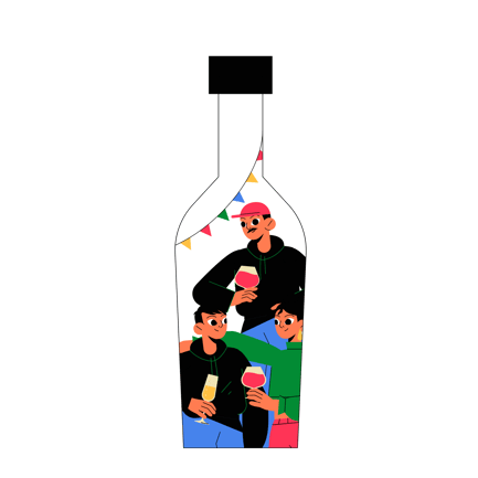 Wine Party Celebration Illustration