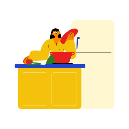 Cooking in Kitchen