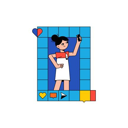 Social Media Selfie Illustration