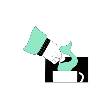 Coffee Break Hand Illustration