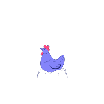 Cartoon Chicken Nesting