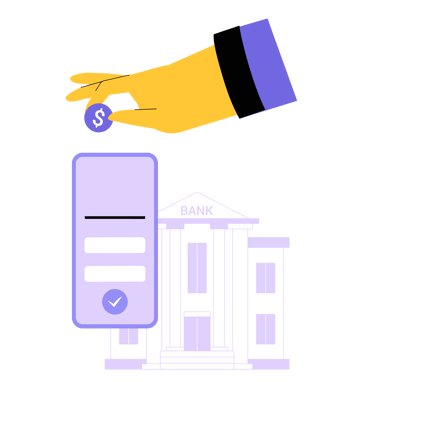 Online Banking Illustration with Mobile Phone and Credit Card