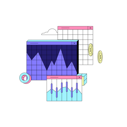 Stock Market Financial Charts and Data Illustration