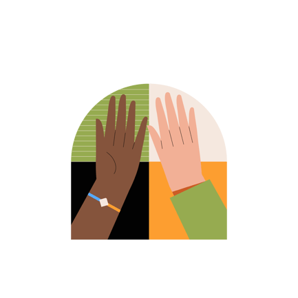 High Five Hands Illustration
