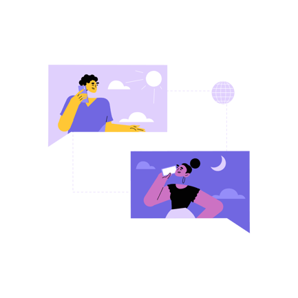 Phone Communication Duotone Illustration