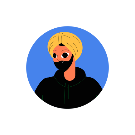 Illustration of an Arabic Man with Turban