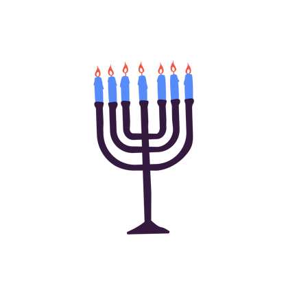 Bougies de la Menorah de Hanoukka