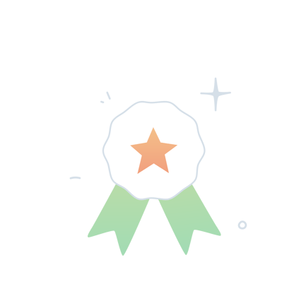 Animated Star Badge with Ribbons