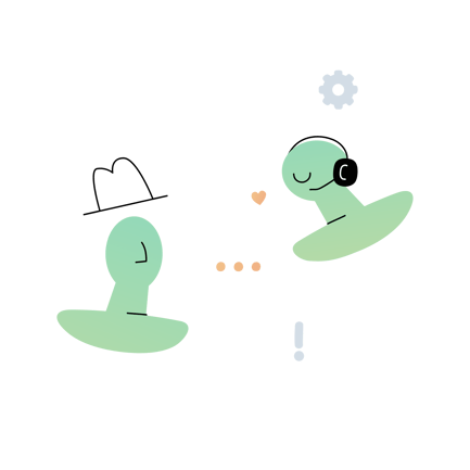 Animated Chat Support Interaction