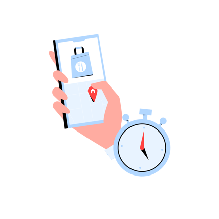 On Time Food Delivery Illustration